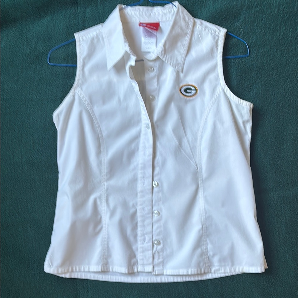 Women's Green Bay Packer White Sleeveless Top